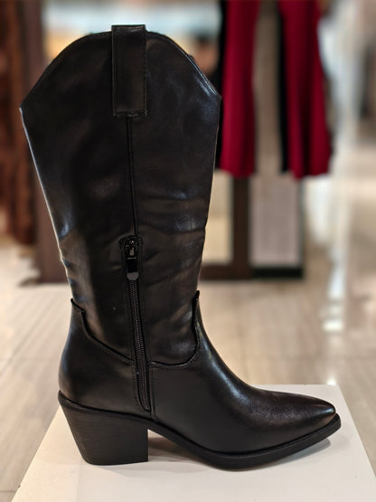 Stivali texani bassi con disegno bianco