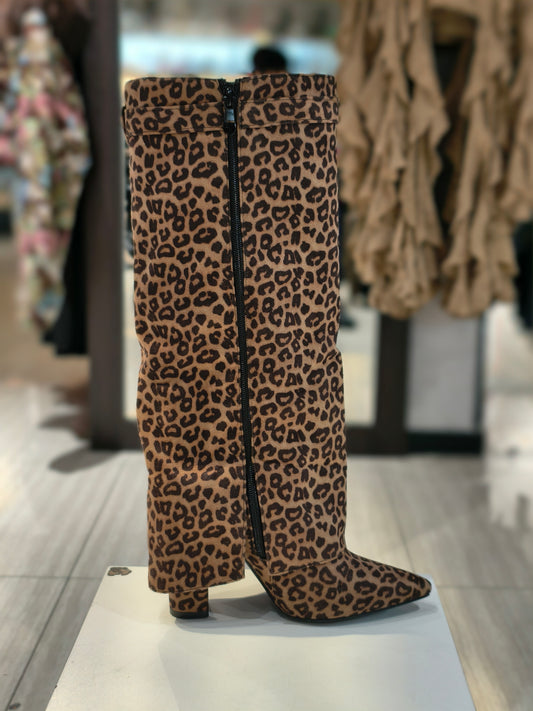 Stivali Leopardati camoscio