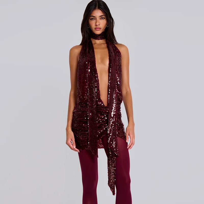 Vestito Shining Bordeaux