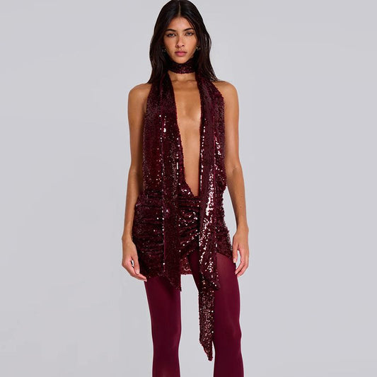 Vestito Shining Bordeaux