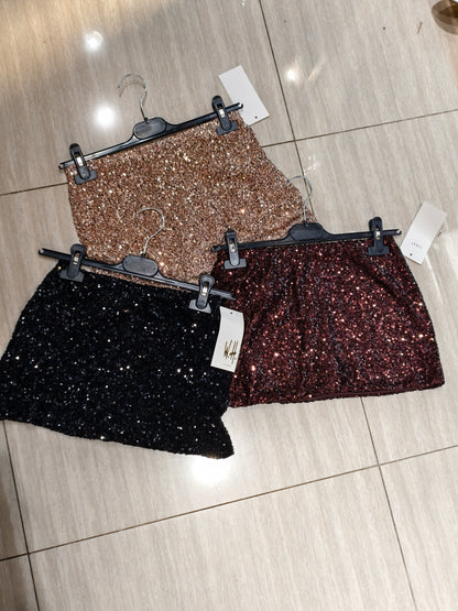 Mini gonna Paillettes con pantaloncino sotto