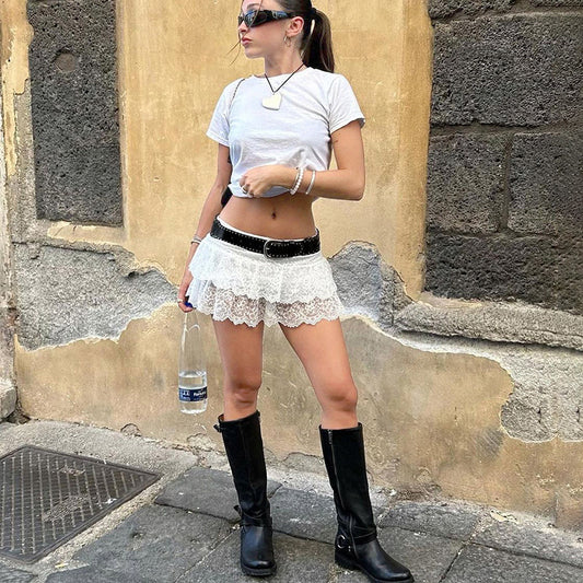Mini gonna in pizzo