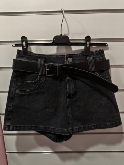 Gonna corto in jeans nero