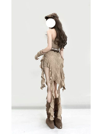 Vestito balze con maniche