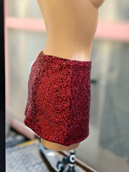 Mini gonna Paillettes con pantaloncino sotto