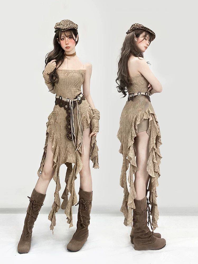 Vestito balze con maniche