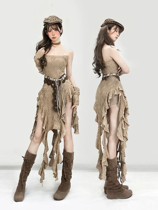 Vestito balze con maniche